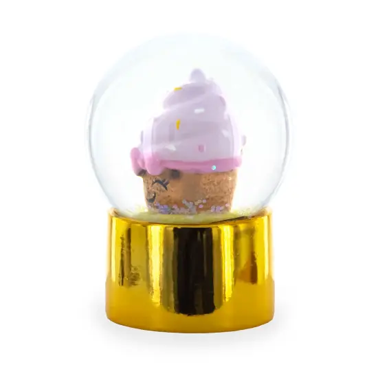Golden Cupcake Elegance Mini Water Snow Globe {4}