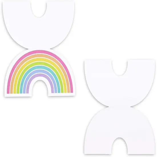 Die-Cut Rainbow Invitation Cards with Envelopes (36 Pack) Multicolor {4}