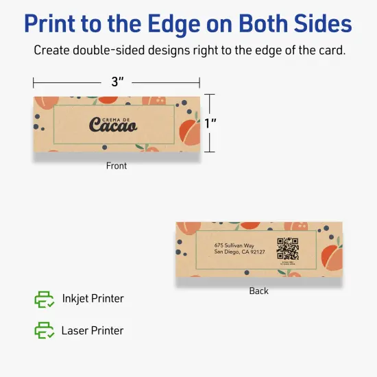 1" x 3" Rectangle, Kraft Brown Business Cards {6}