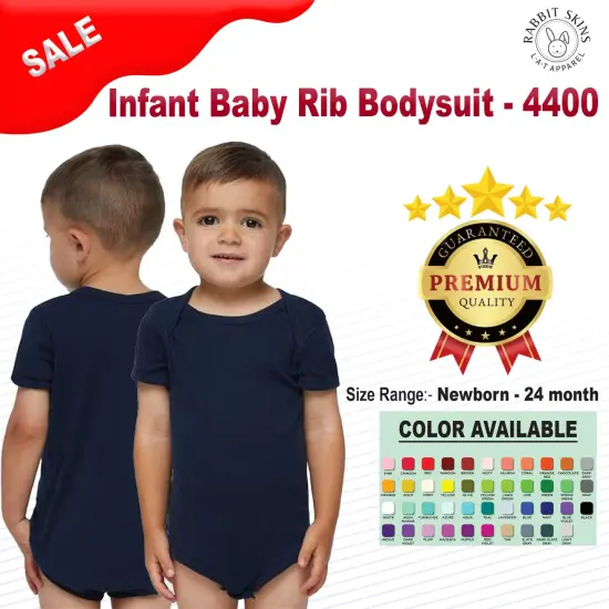 Rabbit Skins&reg; Infant Baby Rib Short Sleeve Bodysuit Light blue {2}