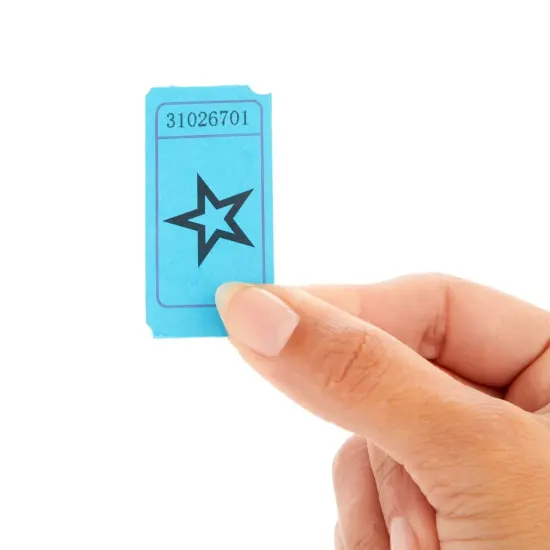 2000-Count Numbered Blue Star Raffle Tickets, Single Ticket Roll for Party Events, Prize Reward, Fundraiser Drawing, Carnival, Giveaways, School Classroom Supplies (2x1 in) {4}
