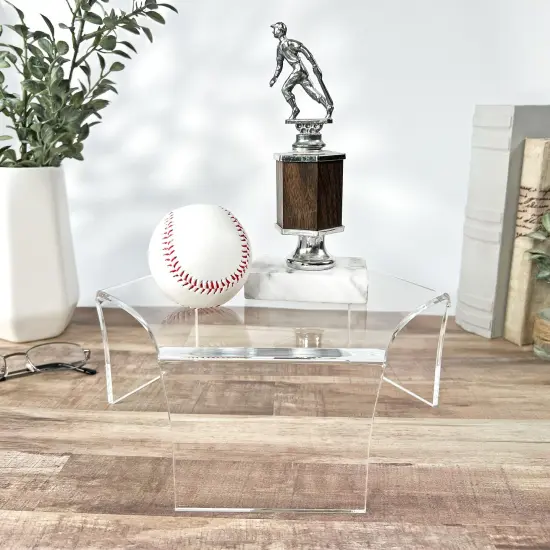 Plymor Clear Acrylic Tri-Leg (6 Sided) Display Riser, 4" H x 11" W x 9.125" D {3}