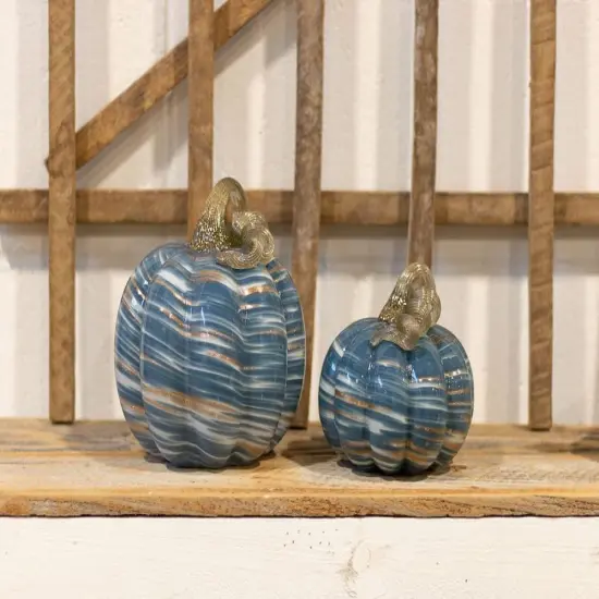 Glass Pumpkin Tabletop Shelf D&eacute;cor Autumn & Fall Decorations {2}