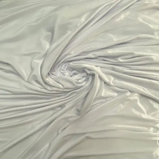 1 Yard Pure White Stretch Velour Fabric Ultra-Smooth Plush Texture with Flowing Drape 58/60 Inch Width {2}
