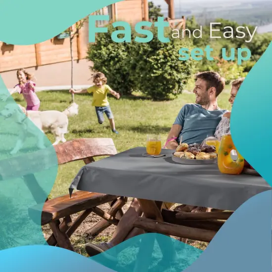 Exquisite Plastic Table Cover Roll &ndash; 40" x 300' Disposable Tablecloth Roll &ndash; Premium Thick 0.5 MIL Plastic Banquet Roll &ndash; Party Table Cover Roll for Events & Catering Silver {2}