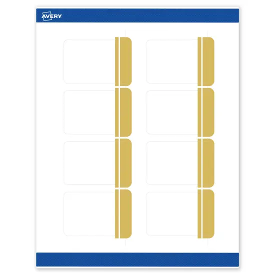 Avery Printable Rectangle Labels, Gold Double-Dipped Edge, 2" x 3", Matte White Rectangle Labels, Permanent, Laser/Inkjet, 80ct, Great for Product Labels {1}
