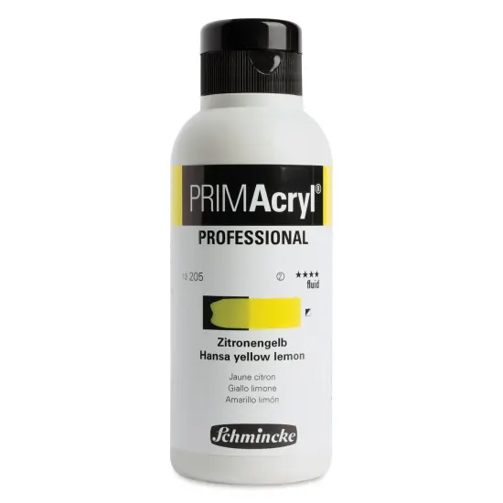 Schmincke Primacryl Professional Fluid Acrylic - Hansa Yellow Lemon, 250 ml bottle {1}