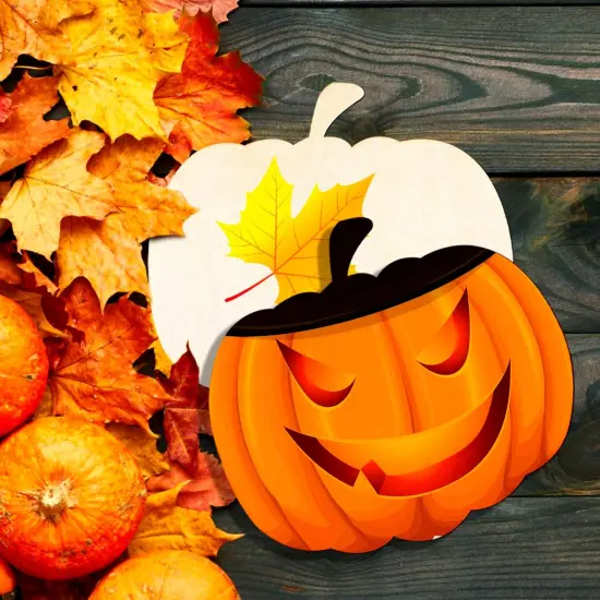 12 Pieces Large Wooden Pumpkin Cutouts 11 Inches {3}