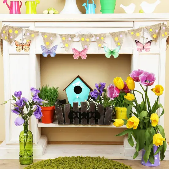 Wooden Butterfly Ornaments to Paint Spring Decoration Cutouts Unfinished 24PCS 3.5 x 3 inches, DIY Blank Unfinished Wood Discs Ornament for Home Crafts Hanging Easter St. Patrick Day Decoration {6}