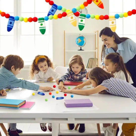 Pre-Strung Crayon Felt Banner Flags {5}