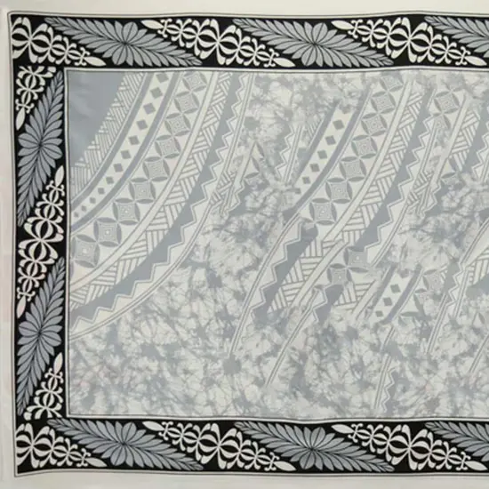 72" L x 45" W Kingdom of Tonga Crown Sarong Polyester Fabric Black {6}