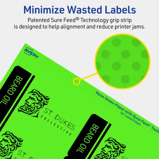 Avery Neon Green Paper Labels, 2" x 3.75" Rectangle {4}