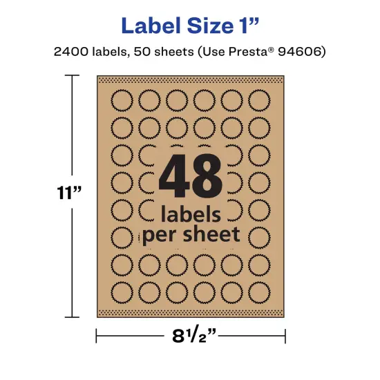 Avery Kraft Brown Starburst Labels with Sure Feed, 1" {5}