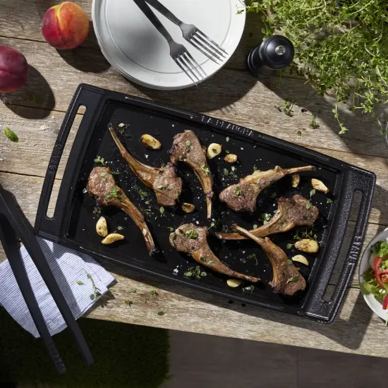 Staub Cast Iron 18.5 x 9.8-inch Plancha/Double Burner Griddle {4}