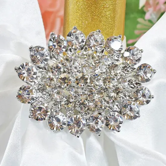 Winston Rhinestone Chair Band Buckle Silver Metal Accent 2 Inch Width {2}