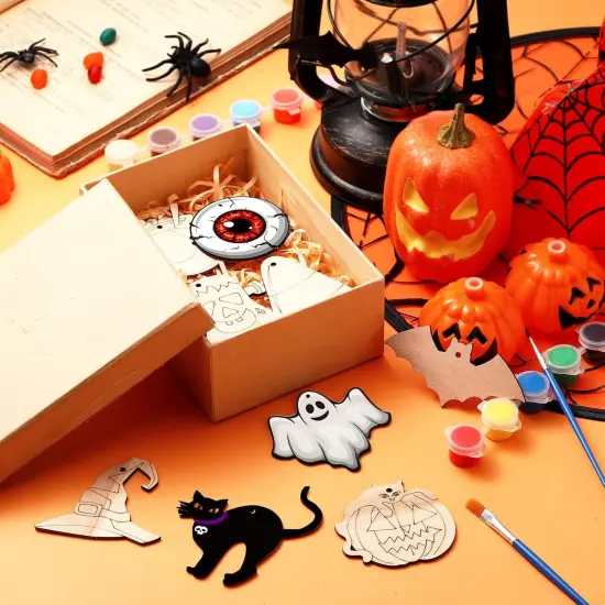 36 Pcs Halloween Wood Cutouts Crafts for Kids {5}