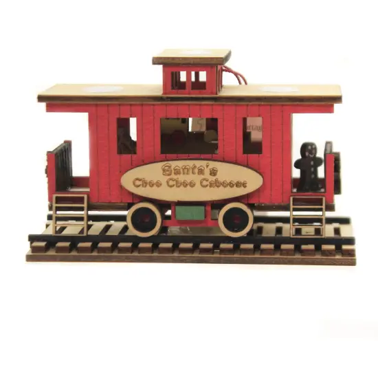 Ginger Cottages 2.75 In Santa's Choo Choo Caboose Tree Ornament , Ornament Rail Road Train Beige {1}