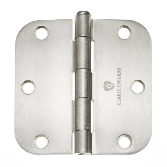 Cauldham Heavy-Duty 3-1/2" Interior Door Hinges with 5/8" Radius Corners - Satin Nickel {3}