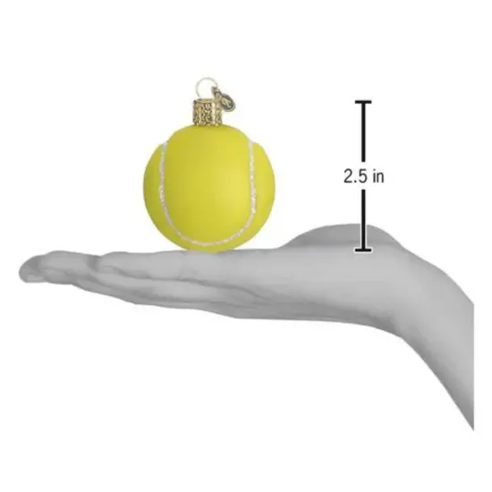 Old World Christmas 2.5 Inch Tennis Ball Christmas Tree Ornament , Sport Match Ornament Yellow {2}