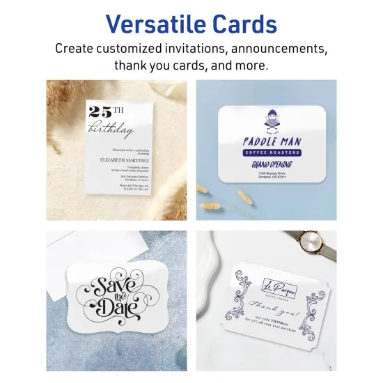 Avery Glossy White Invitation Cards, 5" x 7" Rectangle Rounded Corners {3}