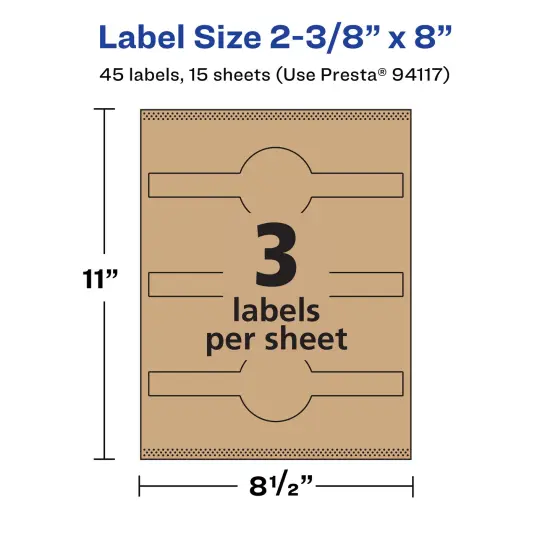 Avery Kraft Brown Wraparound Labels with Sure Feed, 2-3/8" x 8" {5}