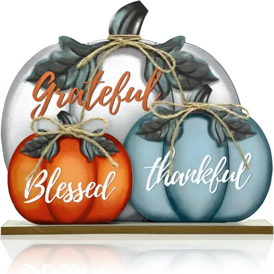 Fall Wooden Signs Autumn Pumpkin Tabletop Decoration Signs 11 Inch {1}