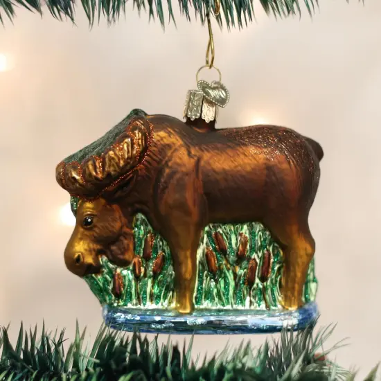 Old World Christmas 3.0 Inch Munching Moose Tree Ornament , Ornament Wild Life Animal Deer Brown {3}