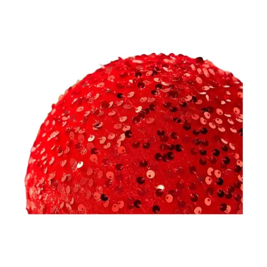 8" Sequin Ball Ornament: Red {2}