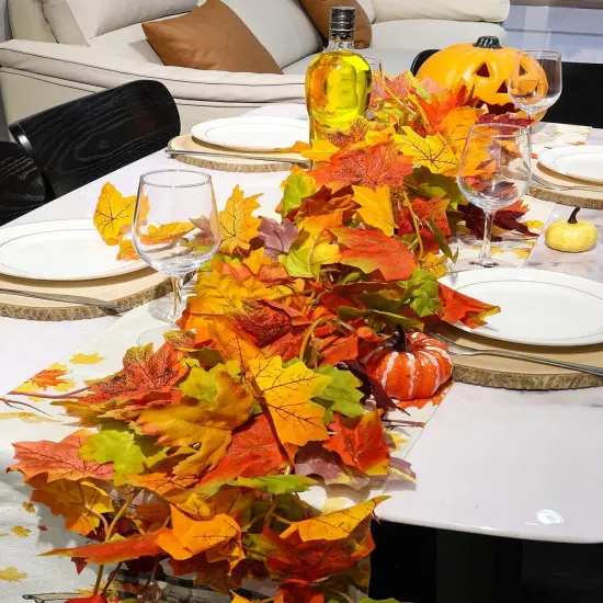 6 Packs Artificial Fall Leaves Garland - 5.9Ft/Pieces {3}