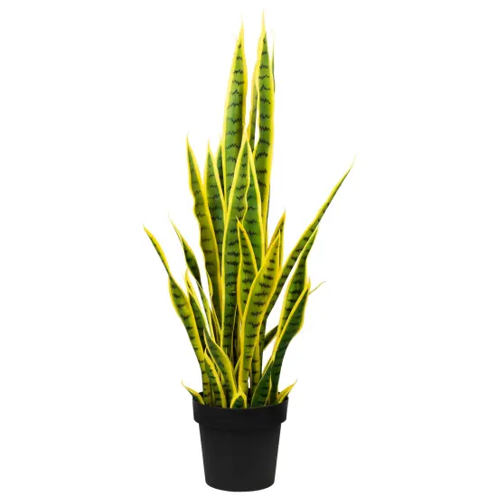 Northlight Artificial Potted Snake Plant - 38" Green {3}