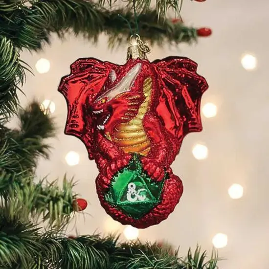 Old World Christmas 4.75 In Dungeons & Dragon Red Dragon Christmas Tree Ornament , Power Game {3}