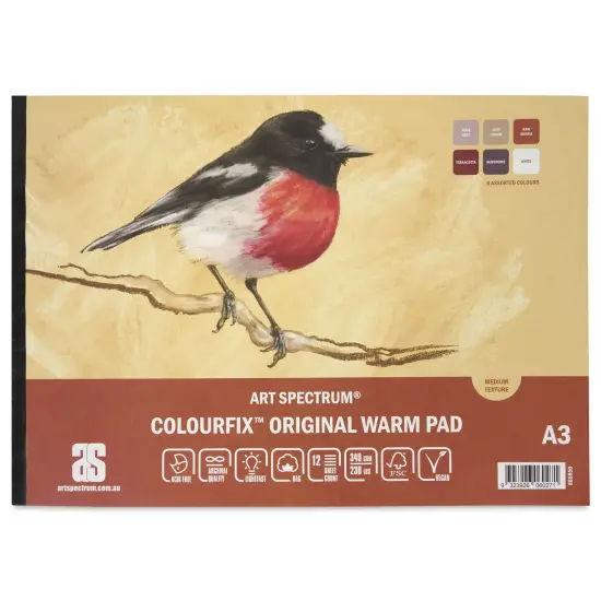 Art Spectrum Colourfix Pastel Pad - Pkg of 12 Sheets, Warm Tones, A3 {1}