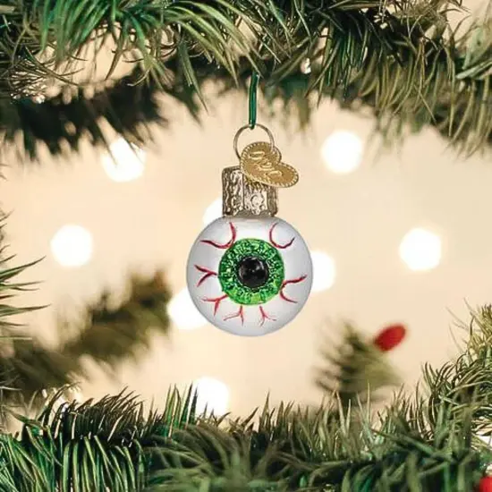 Old World Christmas 1.5 Inch Mini Evil Eye Halloween Tree Ornament , Green Blood Shot Multicolored {3}