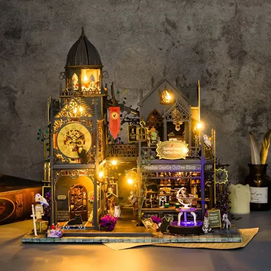 Magic Castle Dollhouse Kit - Miniature Wizardi Roombox Kit {6}