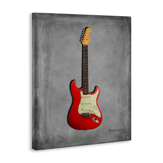 Stupell Industries Classic Red Guitar on Grey Canvas Design by Mark Rogan {3}