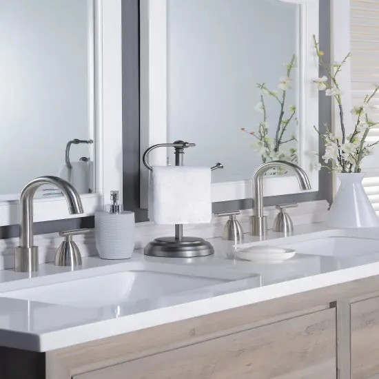 Heavy Weight Classic Decorative Metal Fingertip Towel Holder Stand Black {3}