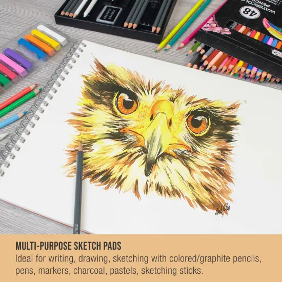 11"x14" Top Spiral Bound Sketch Book, 2 Pack, 100 Sheets Each, 60lb (100gsm), Acid-Free, Artist Sketchbook, Drawing Pad for Adults & Students {5}