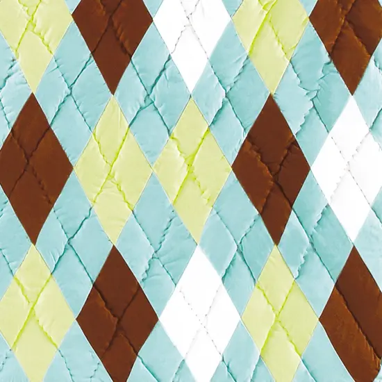 Argyle Aqua Cotton Quilted 50" x 60" Throw Blanket {4}