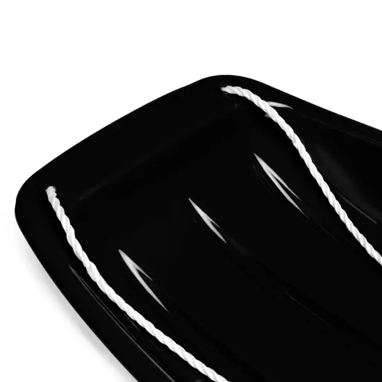 Best Choice Products 35in Kids Outdoor Plastic Sport Toboggan Winter Snow Sled Board w/ Pull Rope, 2 Handles Black {5}