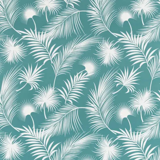 Aruba - Aqua & Teal Leaves,Tropical & Botanical Upholstery Fabric 54 Inches" {1}