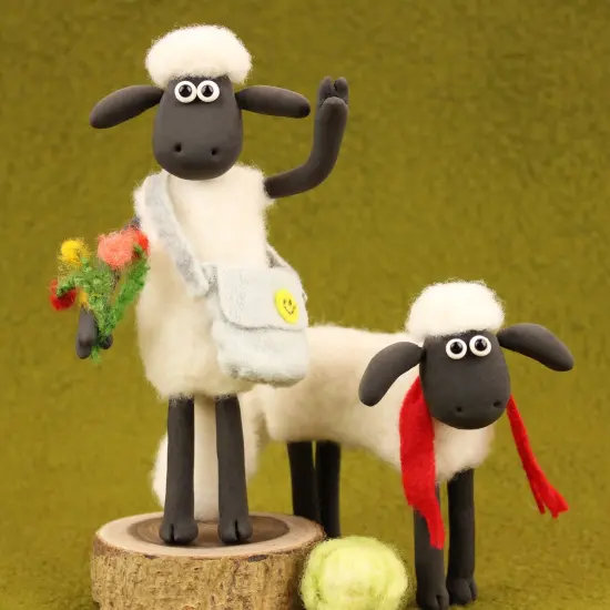 Felting Kit - Aardman Shaun the Sheep - on four legs Needle Felt Kit {6}