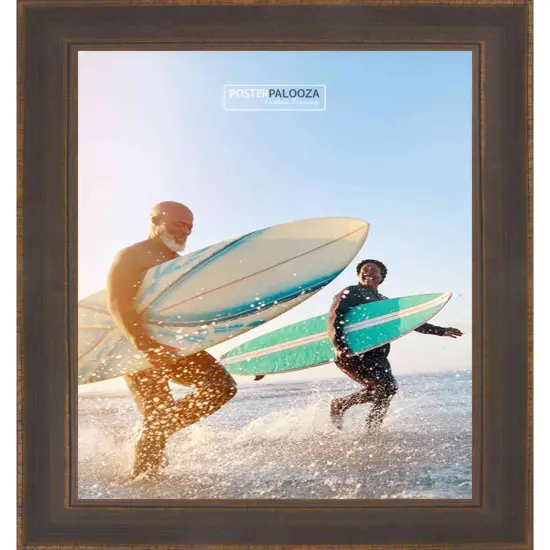 Square Elegant Brown Picture Frame - UV Acrylic, Foam Board Backing, Hanging Hardware {4}