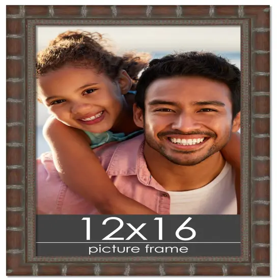 12x16 Modern Bamboo Picture Frame with UV-Resistant Acrylic & Acid Free Backing, Available in5 Finishes - Gold, Silver, Brown, Black, and Natural {1}