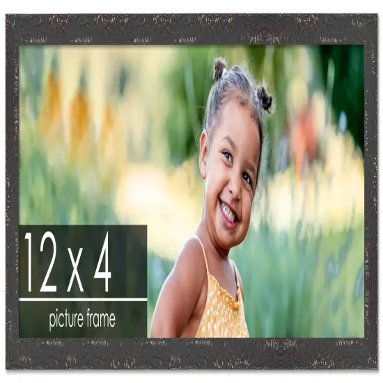 Panoramic Shabby Chic Black Picture Frame - UV Acrylic, Foam Board Backing, Hanging Hardware {1}