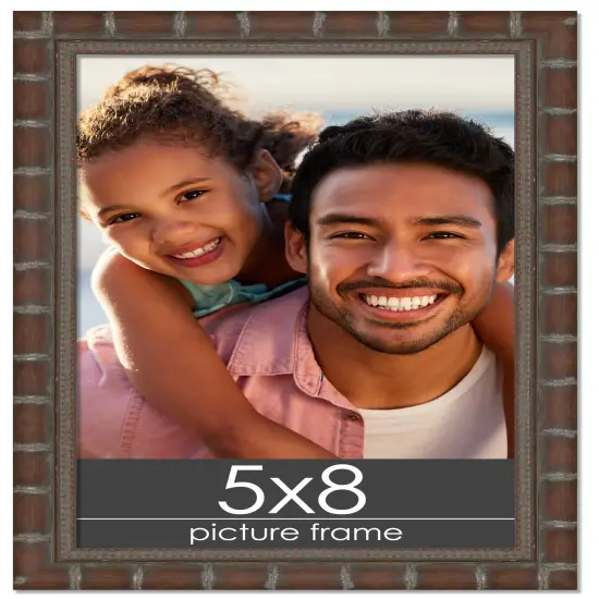 5x8 Modern Bamboo Picture Frame with UV-Resistant Acrylic & Acid Free Backing, Available in5 Finishes - Gold, Silver, Brown, Black, and Natural {1}