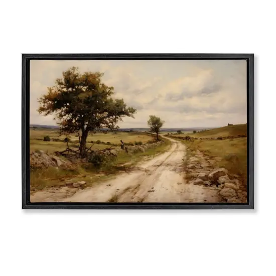 Stupell Industries Road To Nowhere Framed Floater Canvas Wall Art Design by Petal Prints Design {1}