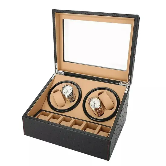 Automatic Watch Winder 4+6 Watch Display Box Quiet Motor Luxury Storage Case {1}