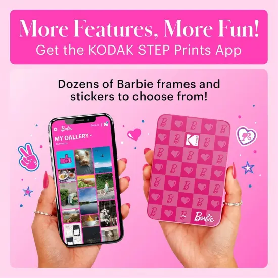 Kodak x Barbie Step Slim Instant Photo Printer, 2x3" Portable Printer Iconic Style - Bundle {3}