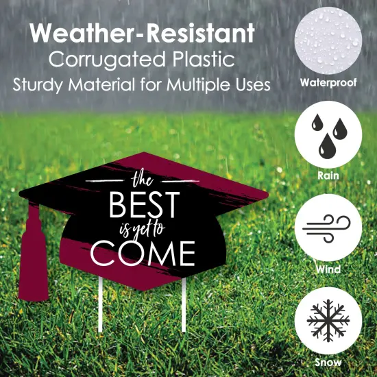 Big Dot of Happiness Maroon Grad Class of 2025 Outdoor Decorations - Graduation Yard Signs - Set of 8 {4}