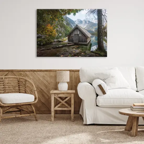 Stupell Industries Mystical Cabin on Lake Canvas Wall Art Design by Masey St. Studios {2}